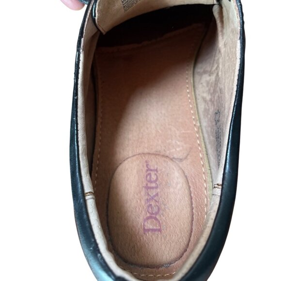 Dexter Mens Black Leather Oxford Shoes Size 10 Durable Sole C22 - Picture 3 of 6